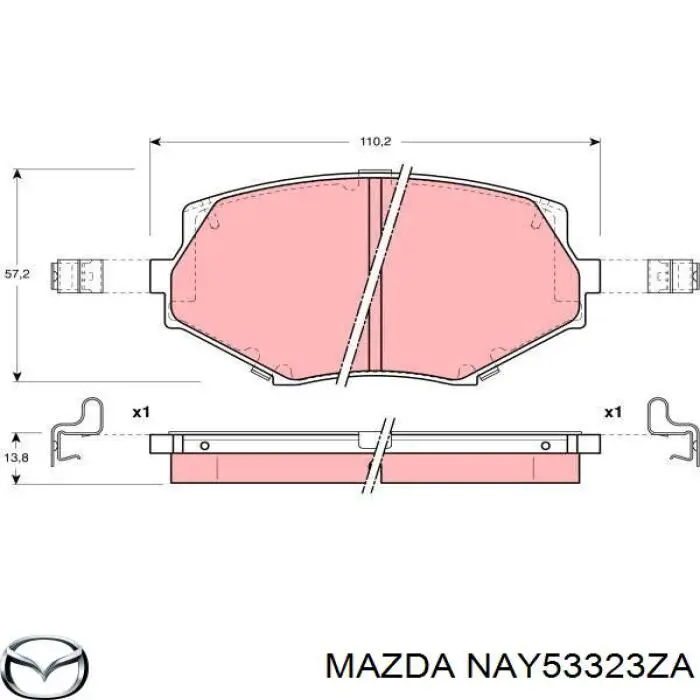 NAY53323ZA Mazda pastillas de freno delanteras