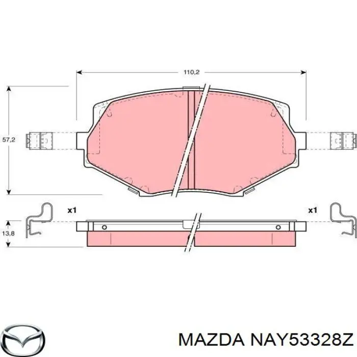 NAY53328Z Mazda pastillas de freno delanteras