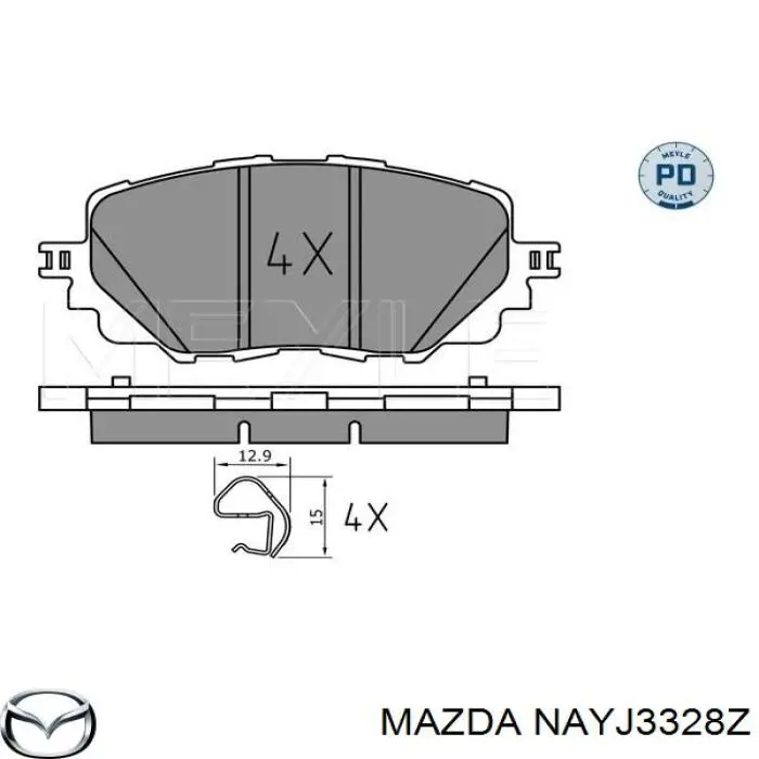 NAYJ3328Z Mazda pastillas de freno delanteras