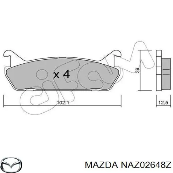 NAZ02648Z Mazda pastillas de freno traseras