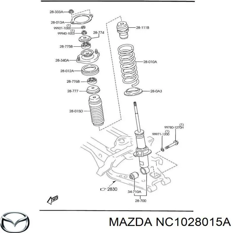 NC1028015A Mazda tope de amortiguador trasero, suspensión + fuelle