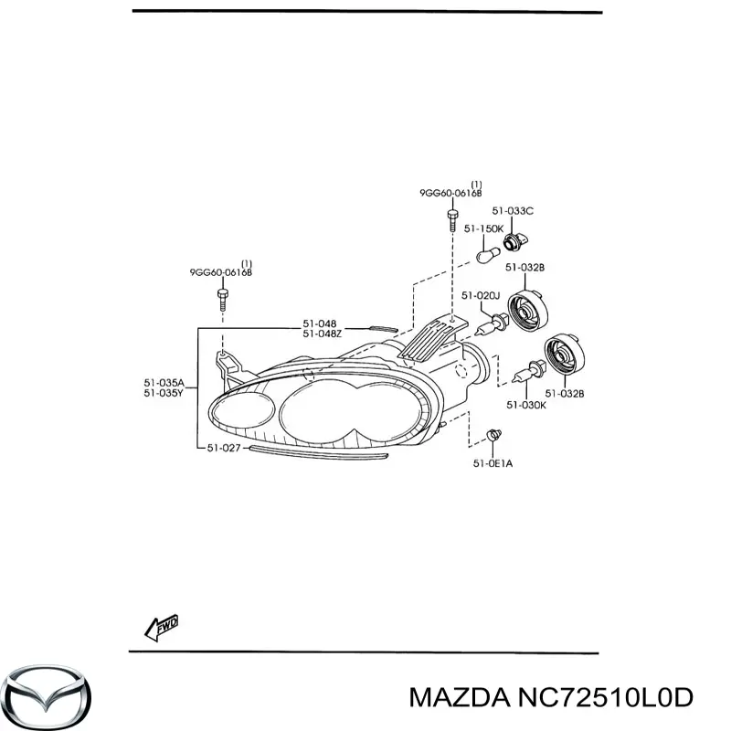 NC72510L0D Mazda faro izquierdo