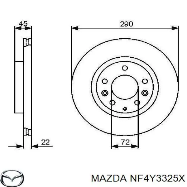 NF4Y3325X Mazda freno de disco delantero