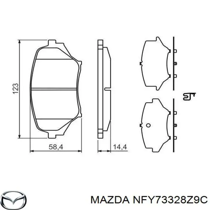 NFY73328Z9C Mazda pastillas de freno delanteras