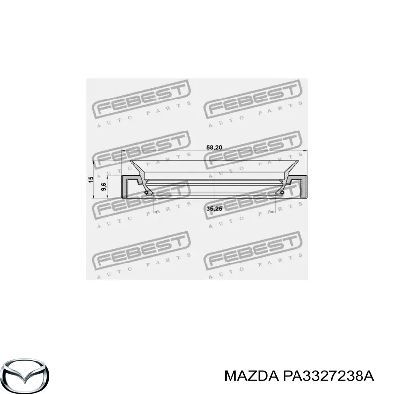 Comprar PA3327238A Mazda Retén del semieje delantero derecho