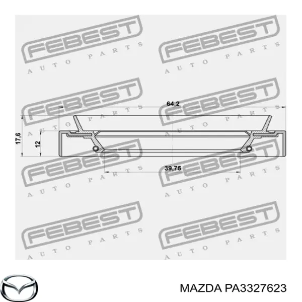 Comprar PA3327623 Mazda Retén del semieje delantero