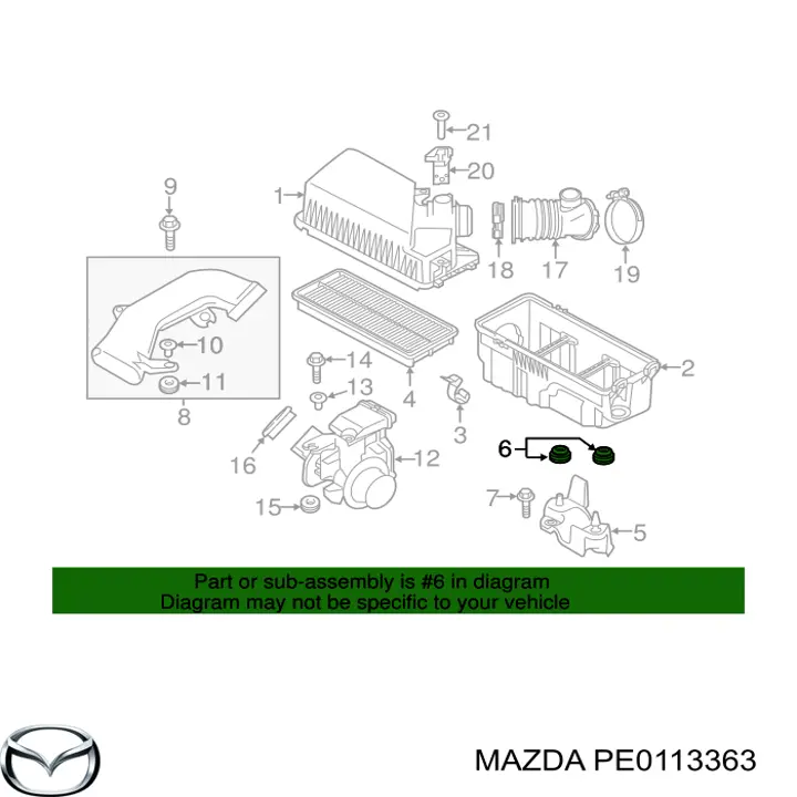 Soporte, Caja filtro de aire para Mazda 6 (GJ, GL)