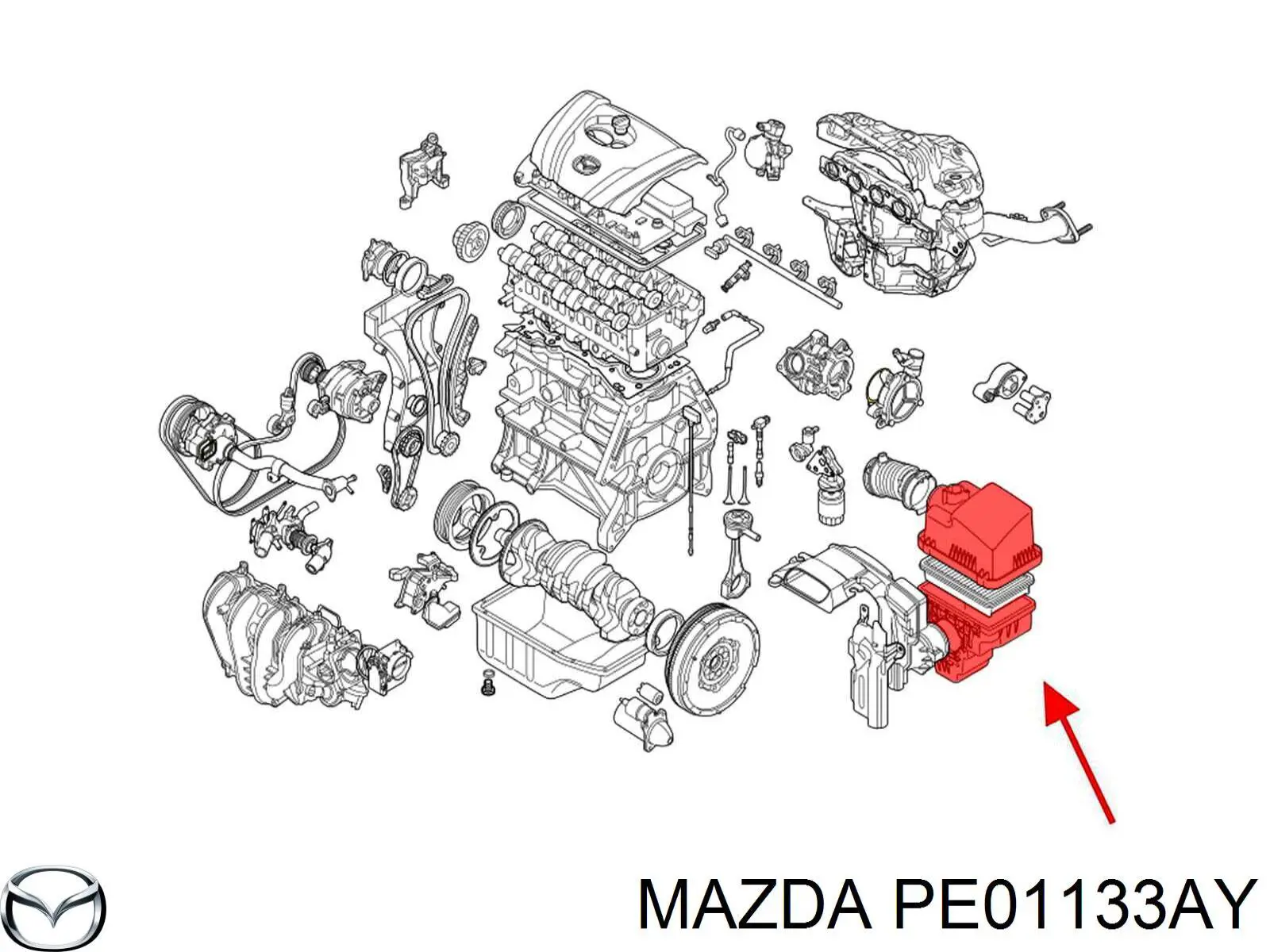 Comprar PE01133AY Mazda Caja del filtro de aire, parte inferior