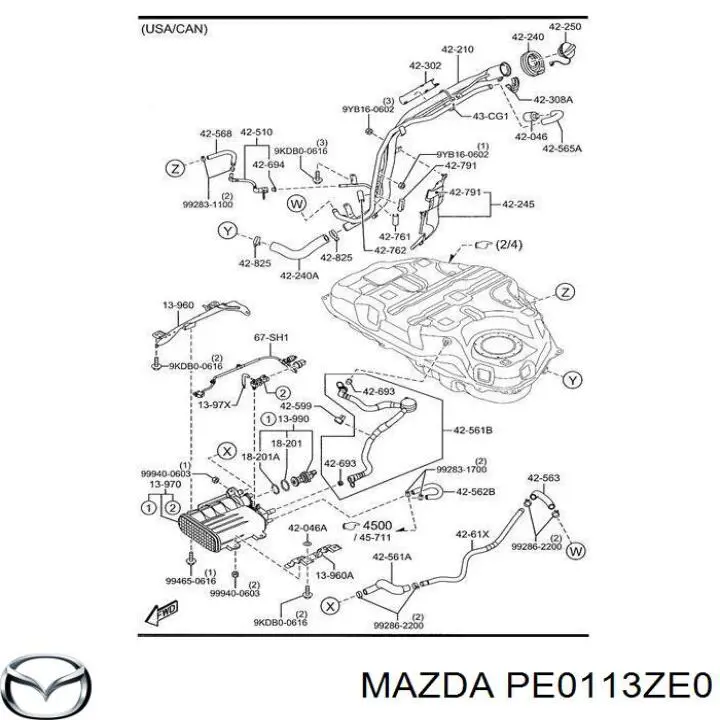 PE0113ZE0 Mazda filtro combustible