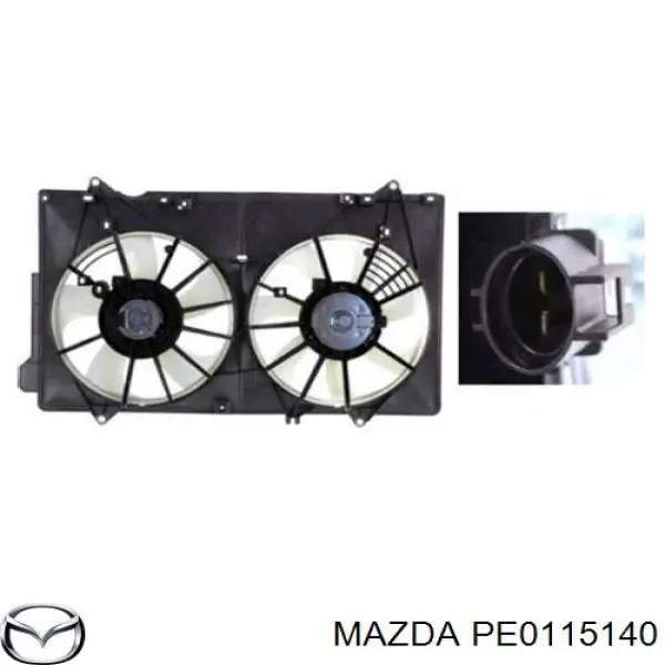 PE0115140 Mazda difusor de radiador, ventilador de refrigeración, condensador del aire acondicionado, completo con motor y rodete