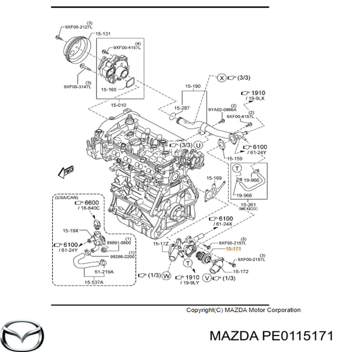 Termostato Mazda PE0115171 precio, desde 13,66 EUR