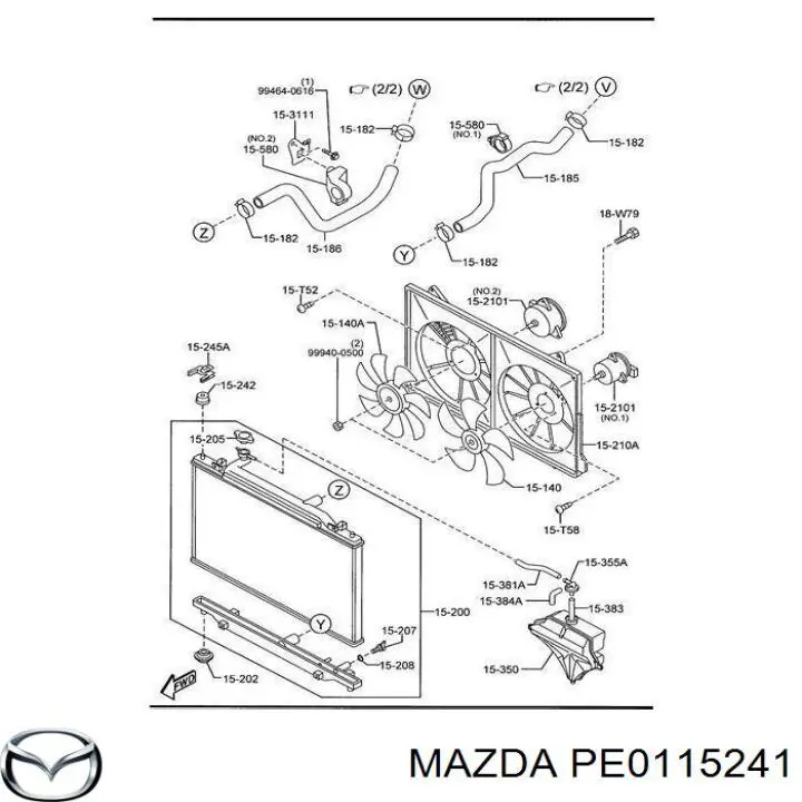 Soporte del radiador superior para Mazda 3 (BM, BN)
