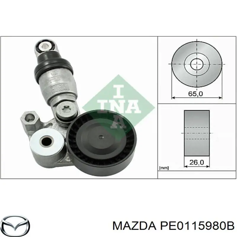 Tensor de la correa trapecial Mazda PE0115980B precio, desde 56,67 EUR