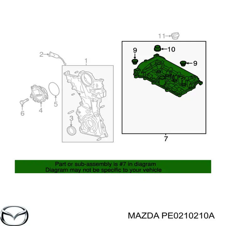 PE0210210 Mazda tapa de culata