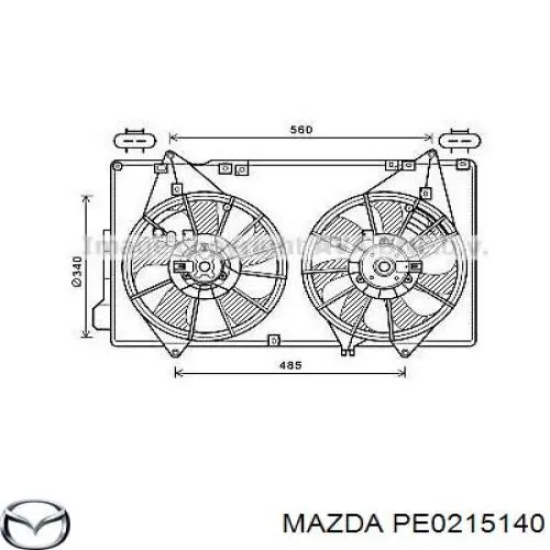 PE0215140 Mazda difusor de radiador, ventilador de refrigeración, condensador del aire acondicionado, completo con motor y rodete