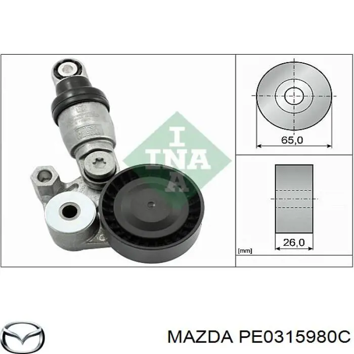 Comprar PE0315980C Mazda Tensor de correa poli V 