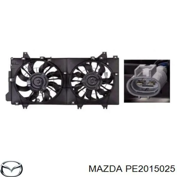 PE2015025 Mazda difusor de radiador, ventilador de refrigeración, condensador del aire acondicionado, completo con motor y rodete