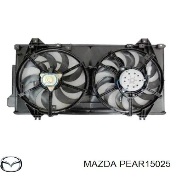 PEAR15025 Mazda difusor de radiador, ventilador de refrigeración, condensador del aire acondicionado, completo con motor y rodete
