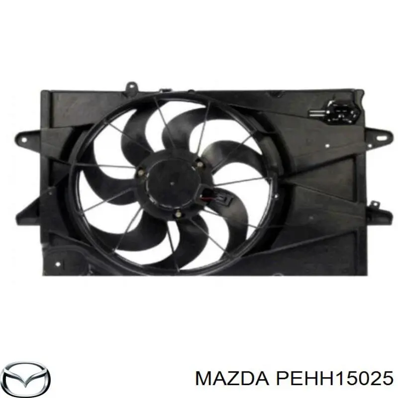 PEHH15025 Mazda difusor de radiador, ventilador de refrigeración, condensador del aire acondicionado, completo con motor y rodete