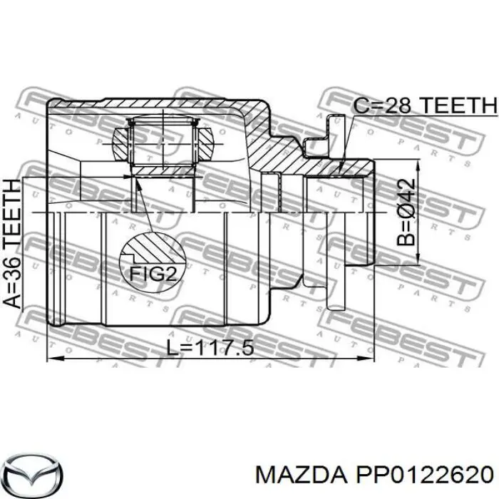 PP0122620 Mazda junta homocinética interior delantera izquierda