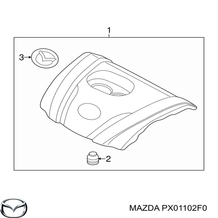 PX01102F0 Mazda Tapa del motor decorativa