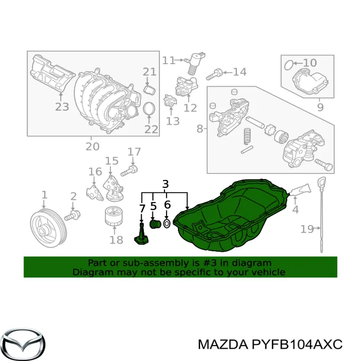 PYFB104AXB Mazda cárter de aceite