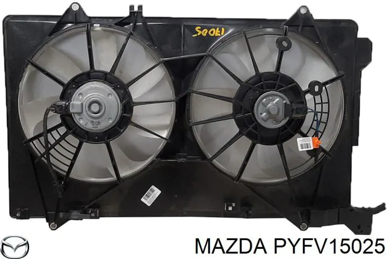 Difusor de radiador, ventilador de refrigeración, condensador del aire acondicionado, completo con motor y rodete Mazda CX-5 (KF)