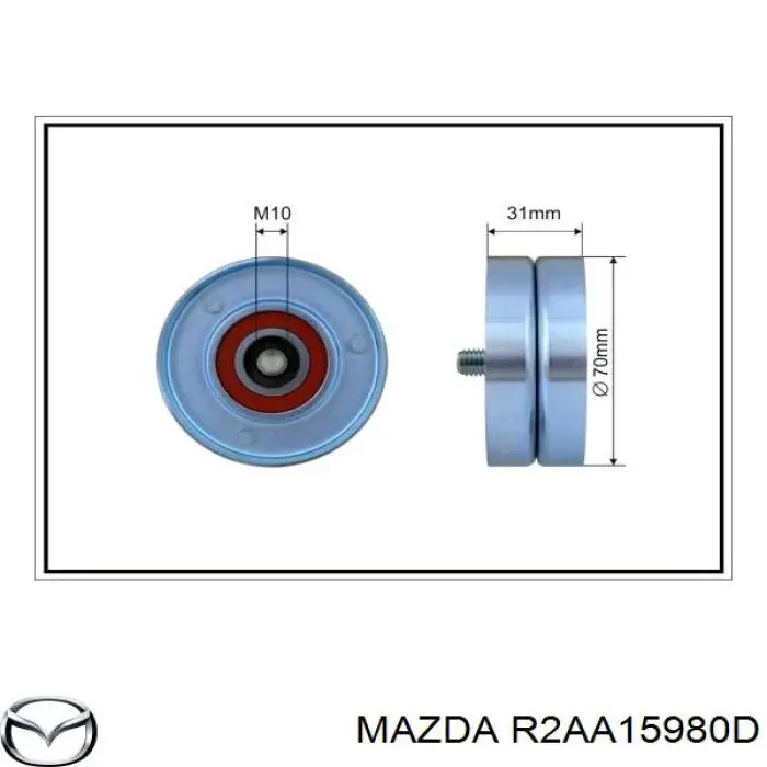 R2AA15980D Mazda tensor de correa, correa poli v