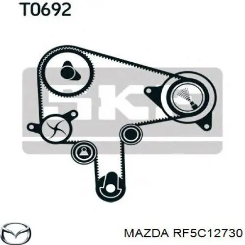 RF5C12730 Mazda rodillo intermedio de correa dentada