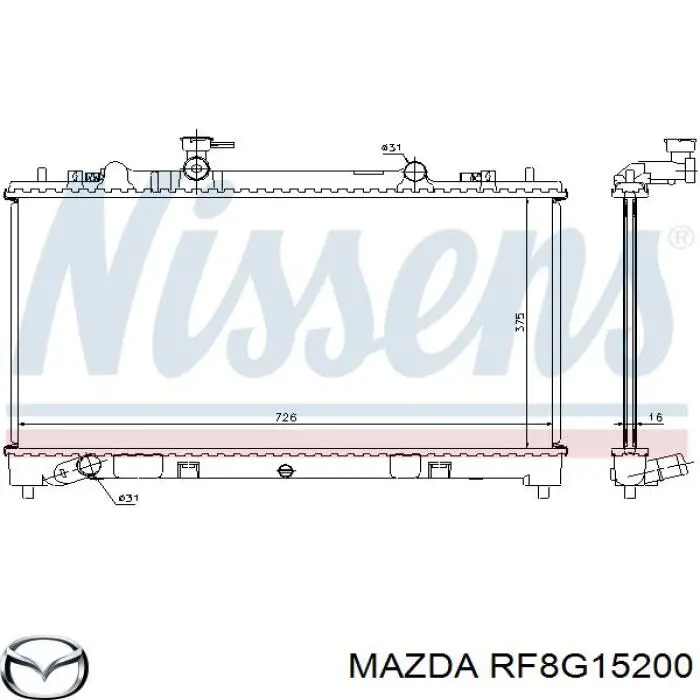 RF8G15200 Mazda Refrigeración del motor