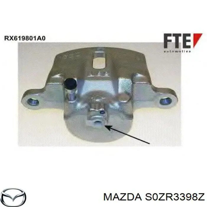 S0ZR3398Z Mazda pinza de freno delantera derecha