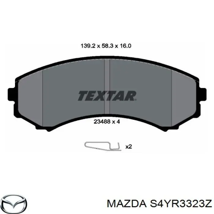 S4YR3323Z Mazda pastillas de freno delanteras