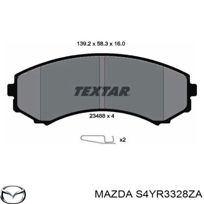 S4YR3328ZA Mazda pastillas de freno delanteras