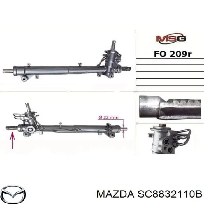 Engranaje de dirección Mazda SC8832110B precio, desde  