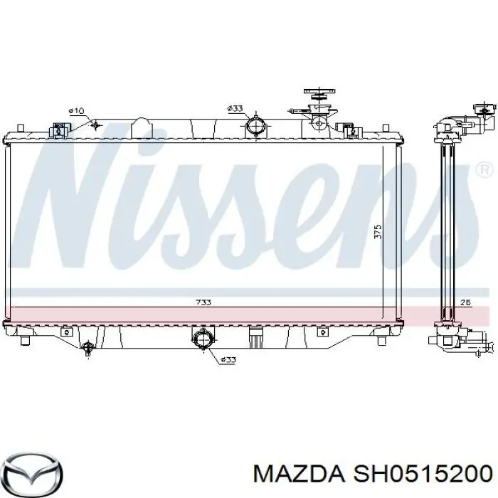 SH0515200 Mazda radiador