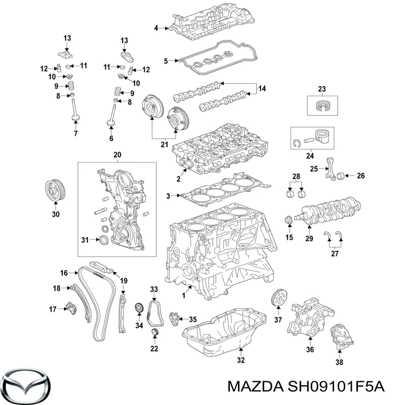 Anillo de junta, vástago de válvula de escape Mazda 6 (GJ, GL)