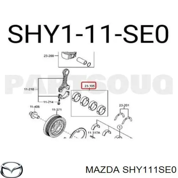 SHY111SE0 Mazda cojinetes de biela