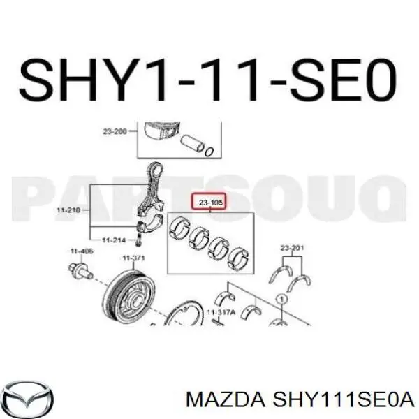 Juego de cojinetes de biela, estándar (STD) para Mazda 3 (BM, BN)