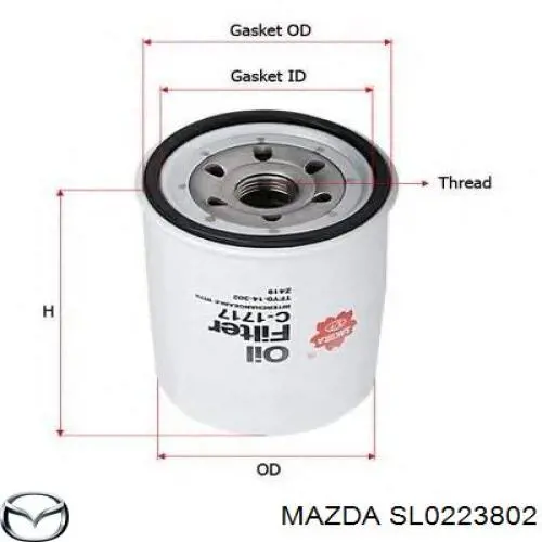 Filtro de aceite Mazda SL0223802 precio, desde 12,61 EUR