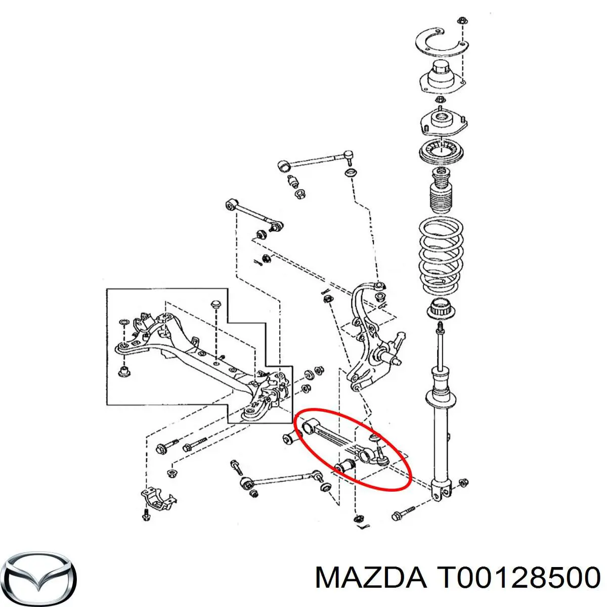 T00128500 Mazda palanca trasera inferior izquierda/derecha