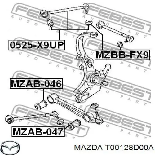 T00128D00A Mazda brazo suspension inferior trasero izquierdo/derecho
