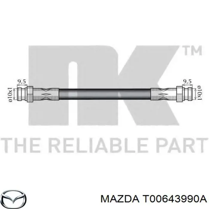 T00643990A Mazda tubo flexible de frenos delantero izquierdo