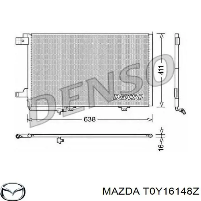 T0Y16148Z Mazda condensador aire acondicionado