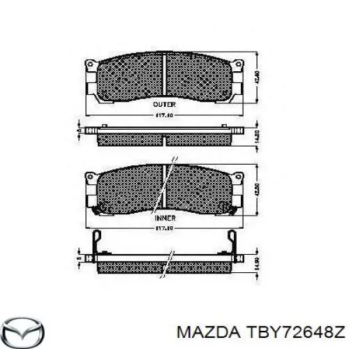 TBY72648Z Mazda pastillas de freno traseras