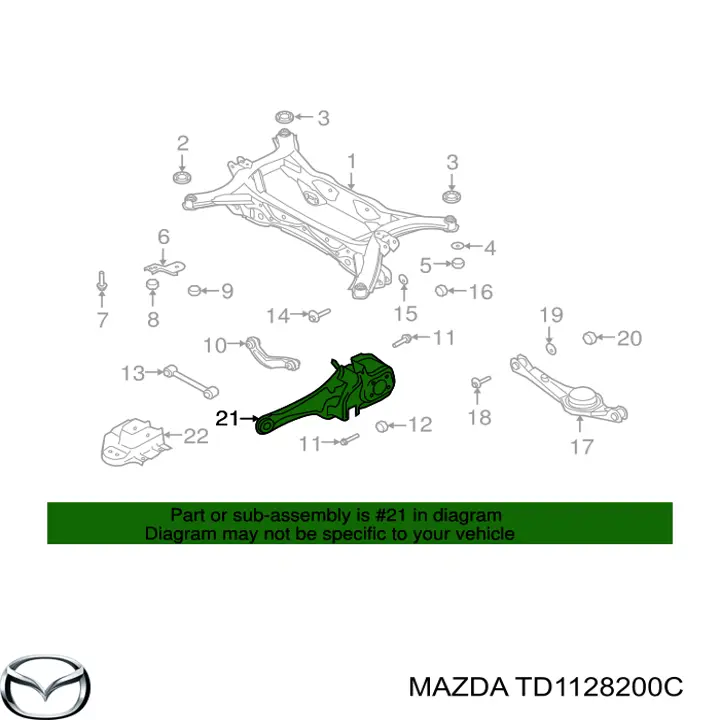 Muñón de eje, cuerpo del eje, trasero izquierdo para Mazda CX-9 (TB)
