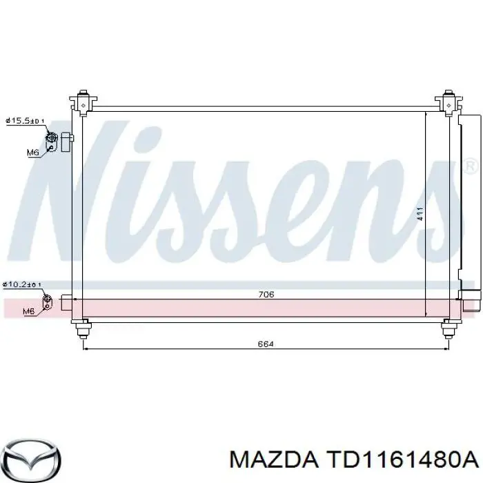 TD1161480A Mazda condensador aire acondicionado