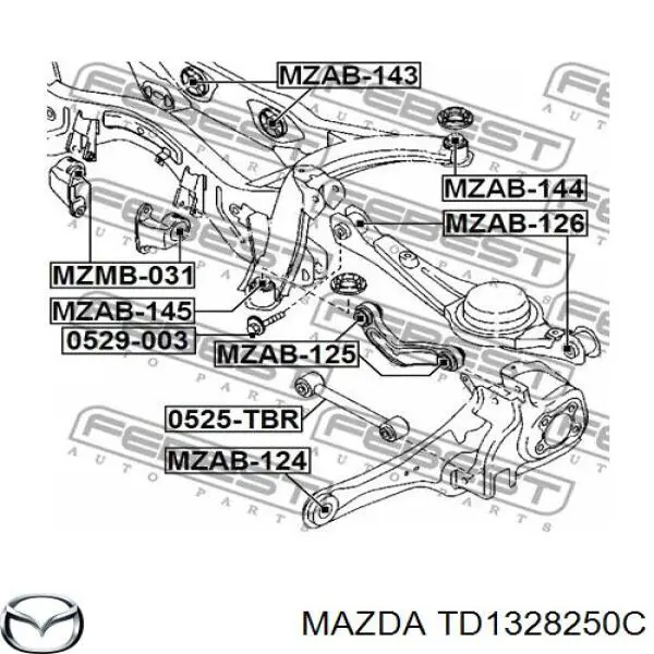 Muñón del eje, suspensión de rueda, trasero izquierdo Mazda CX-9 (TB)