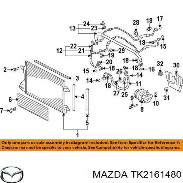 TK2161480 Mazda condensador aire acondicionado