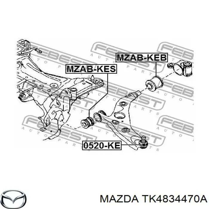 TK4834470A Mazda silentblock de suspensión delantero inferior