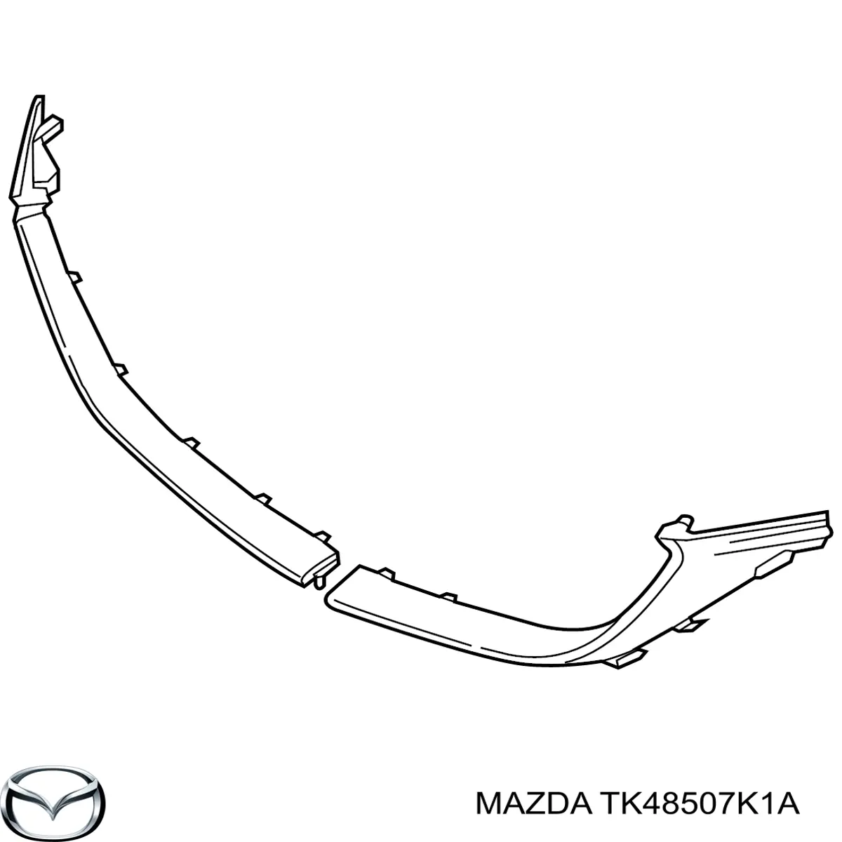 TK48507K1A Mazda moldura de rejilla de radiador izquierda